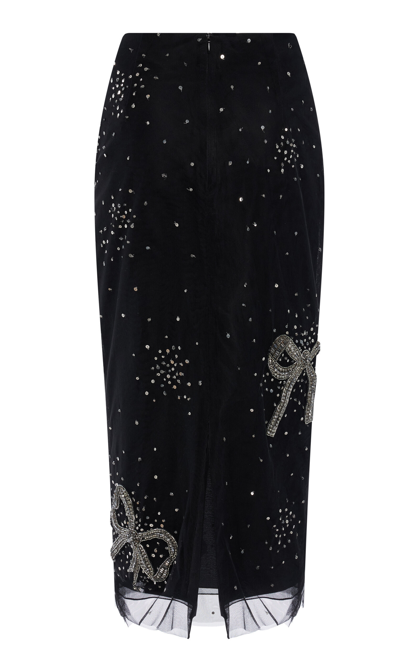 Embellished Tulle Midi Skirt black - 5