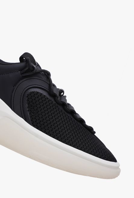 Black leather and mesh B-Runner sneakers - 6