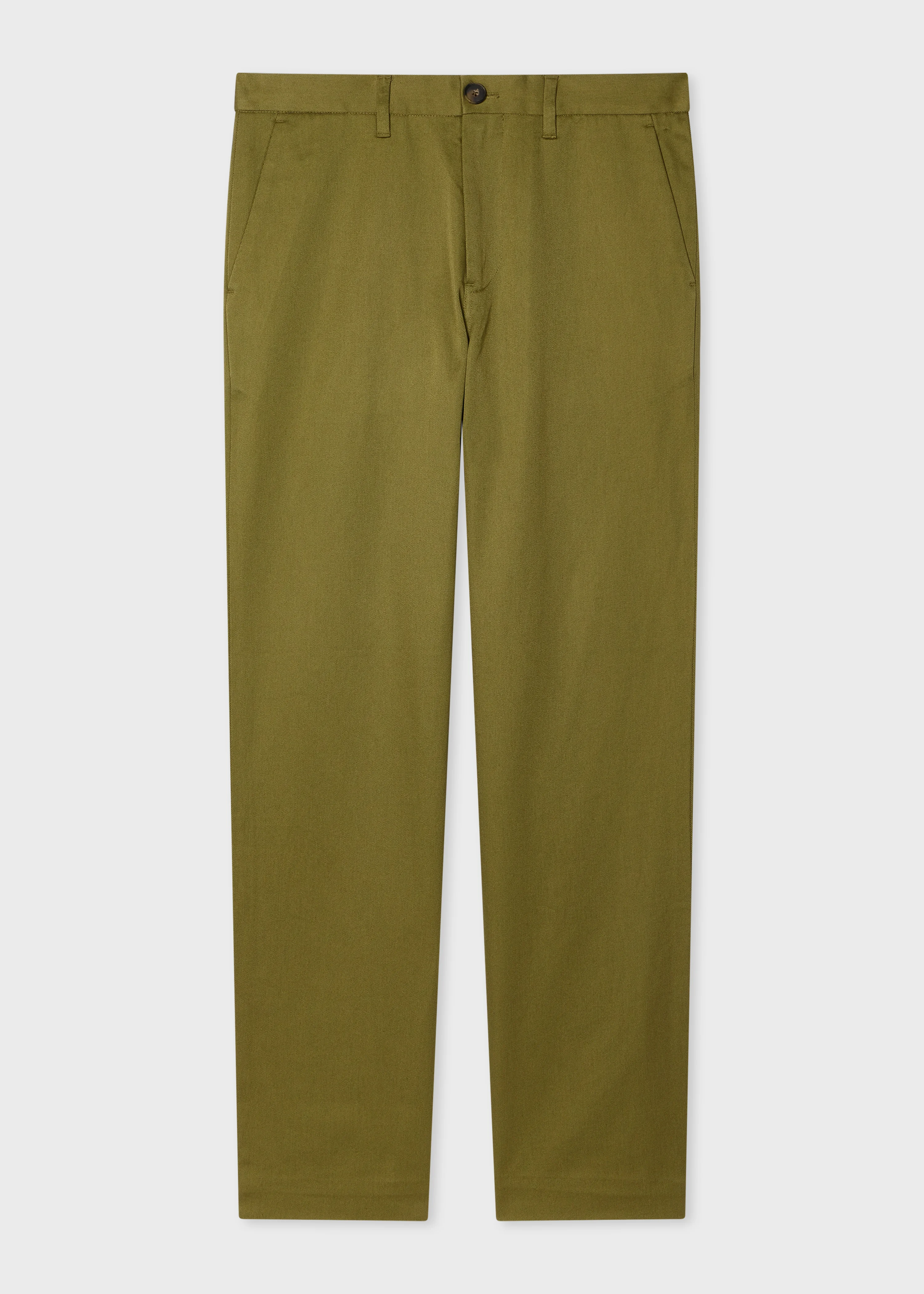 Khaki Cotton-Twill Piece-Dyed Chinos - 1