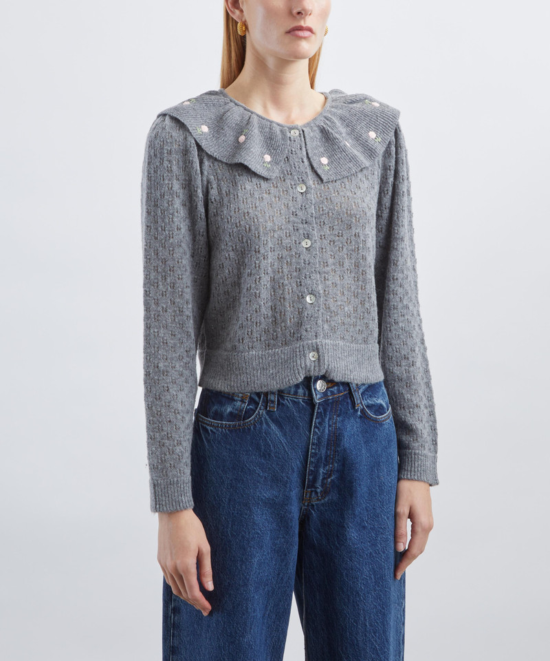 RIXO Jelena Luna Bud Embroidered Cardigan outlook