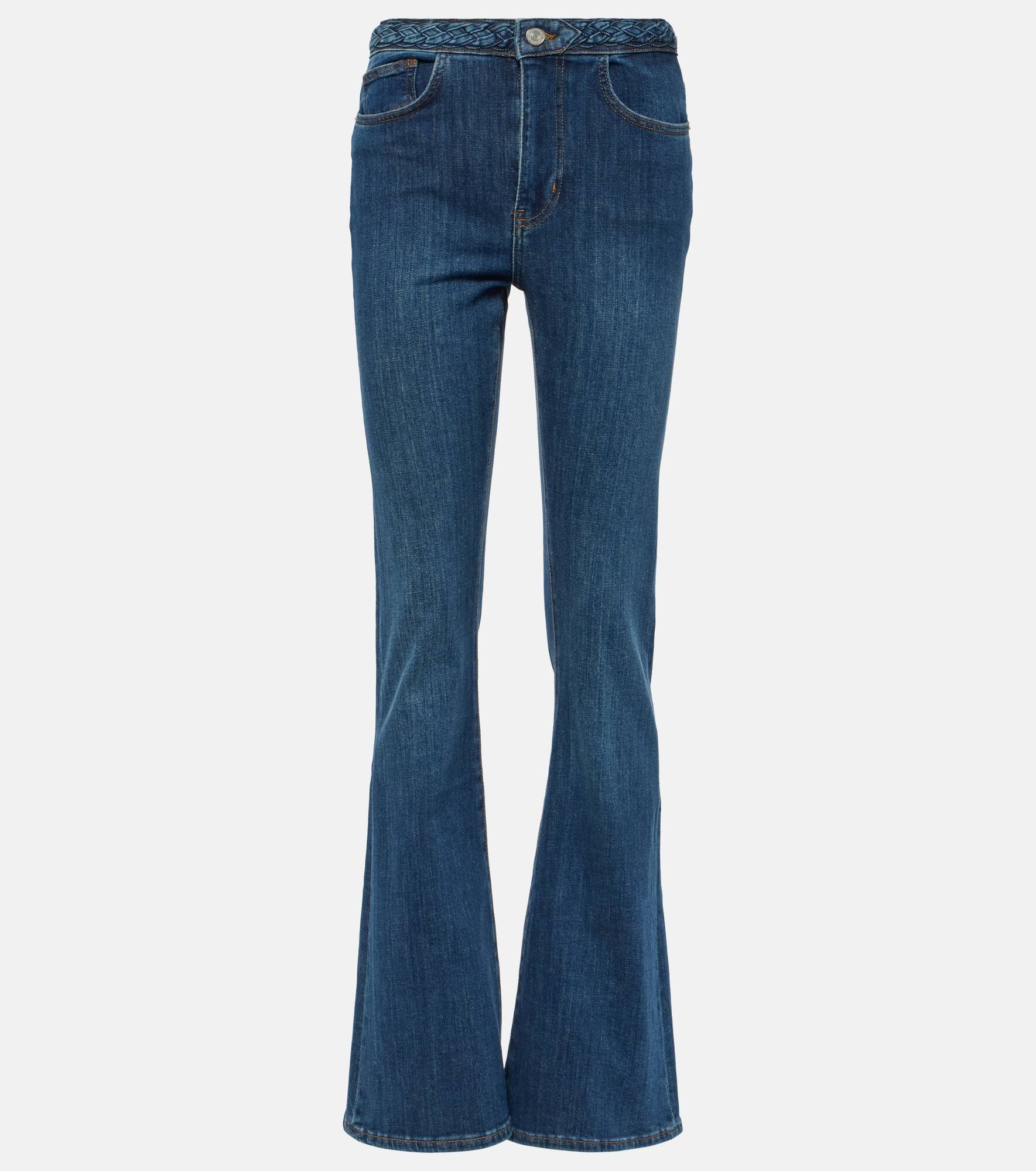 Braided high-rise flared jeans - 1