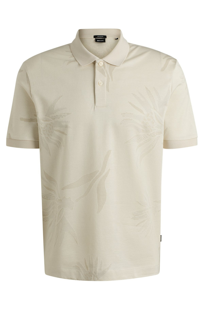 MERCERIZED-COTTON POLO SHIRT WITH FLORAL JACQUARD 1