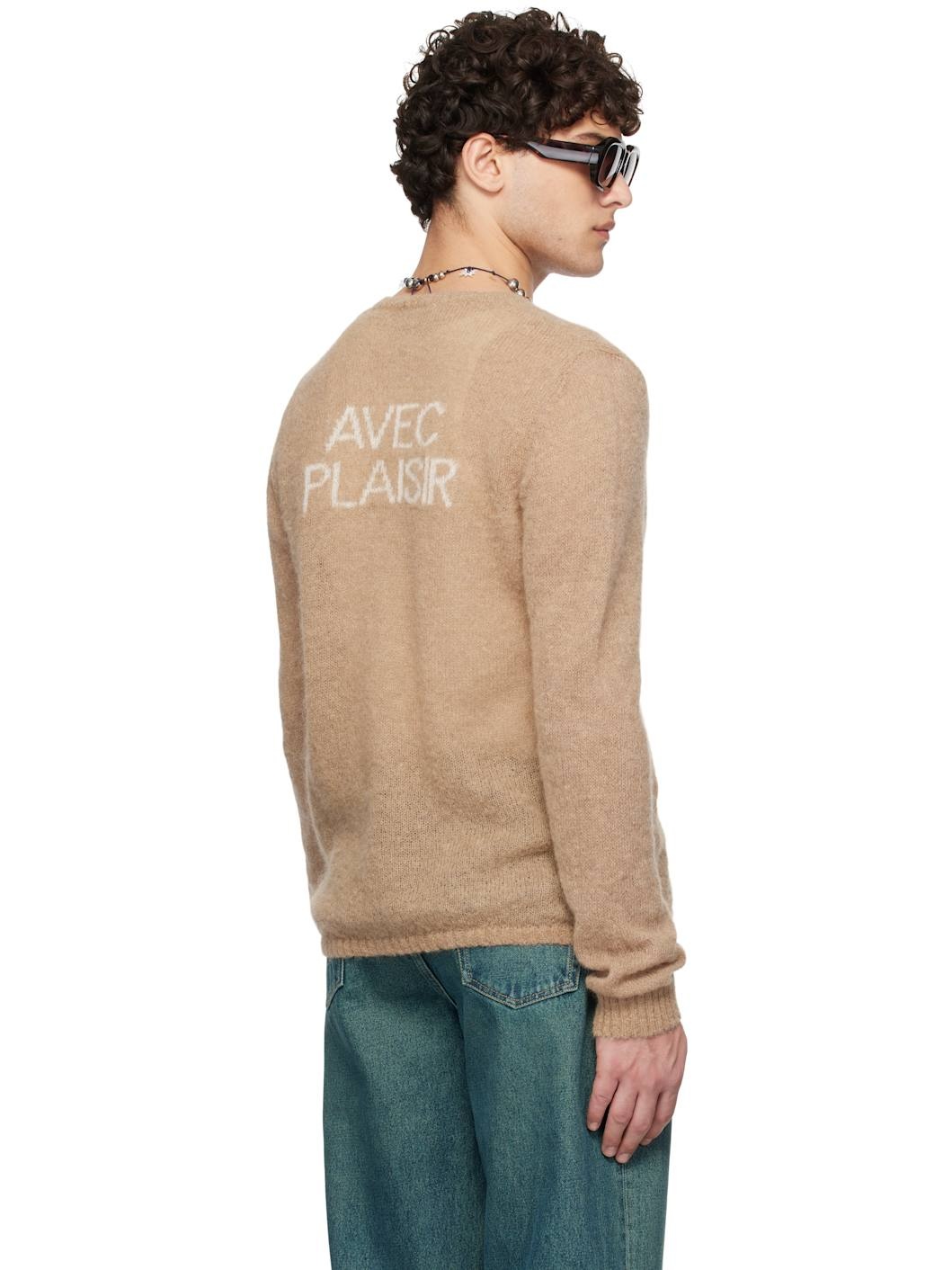 Tan Button Alone Cardigan - 3