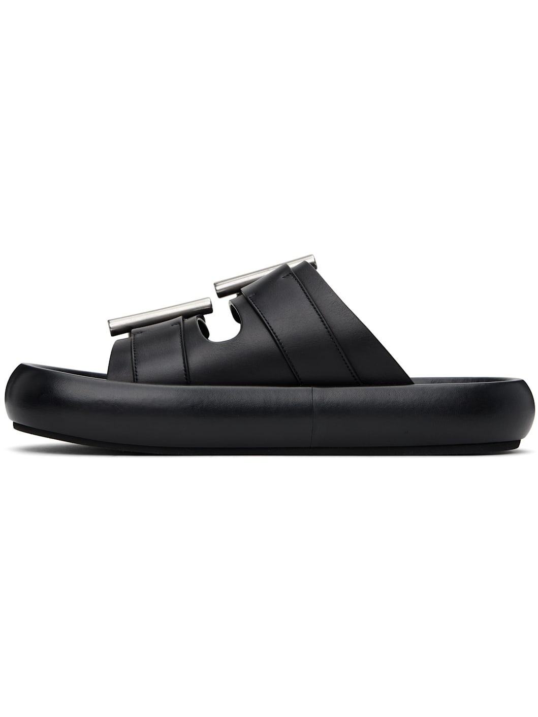 Black T-Bar Buckle Sandals - 3