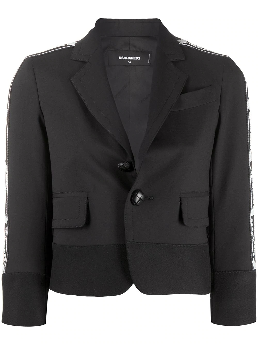 cropped single-breasted blazer - 1