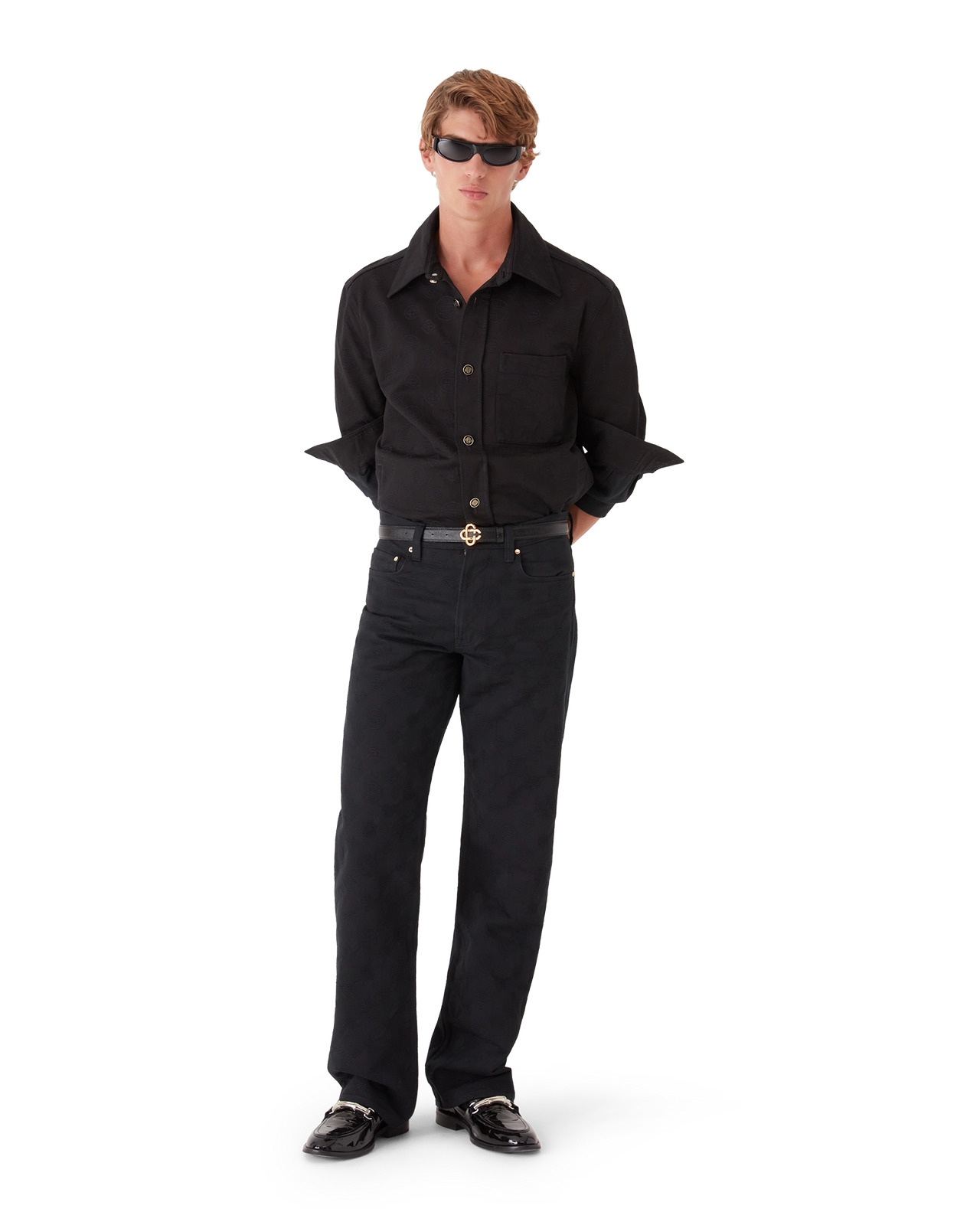 Denim Monogram Straight Leg Jeans | Casablanca Paris - 2