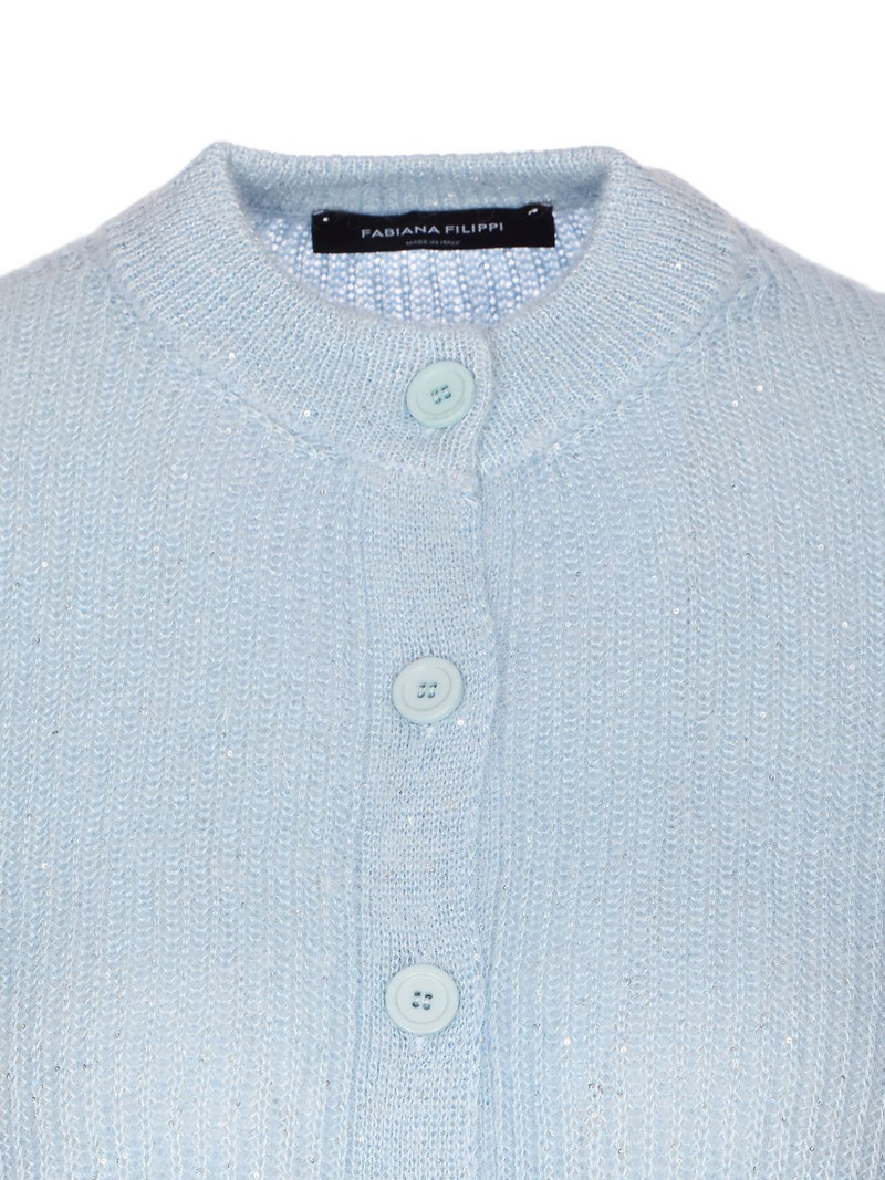 sequin crew-neck cardigan 4