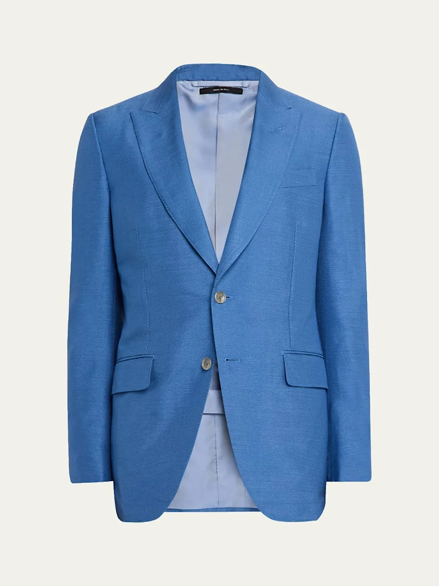 Men's Peak Lapel Single-Breasted Sport Coat - 1