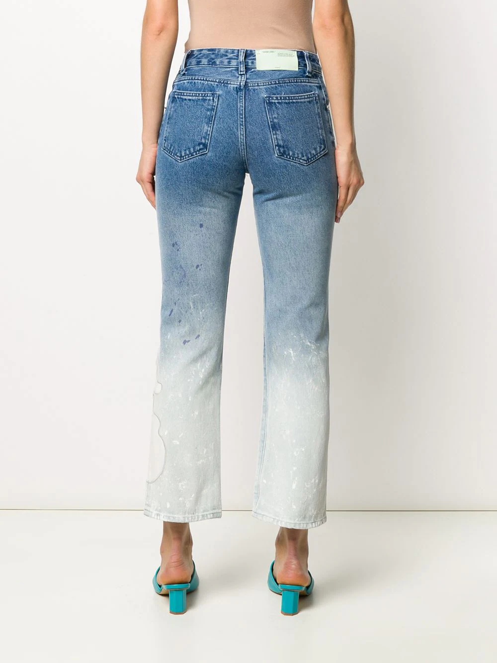 bleach effect straight jeans - 4