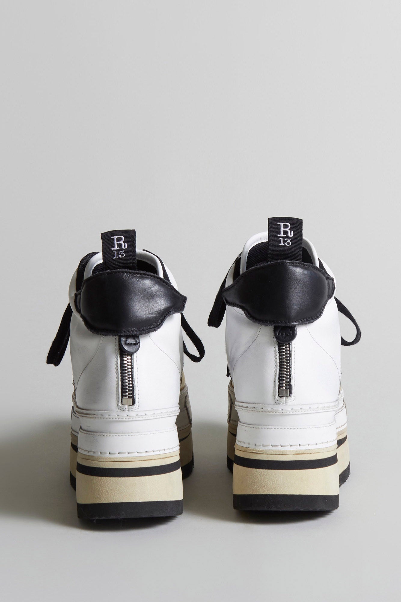 RIOT LEATHER HIGH TOP - SKATE WHITE & YELLOW - 4