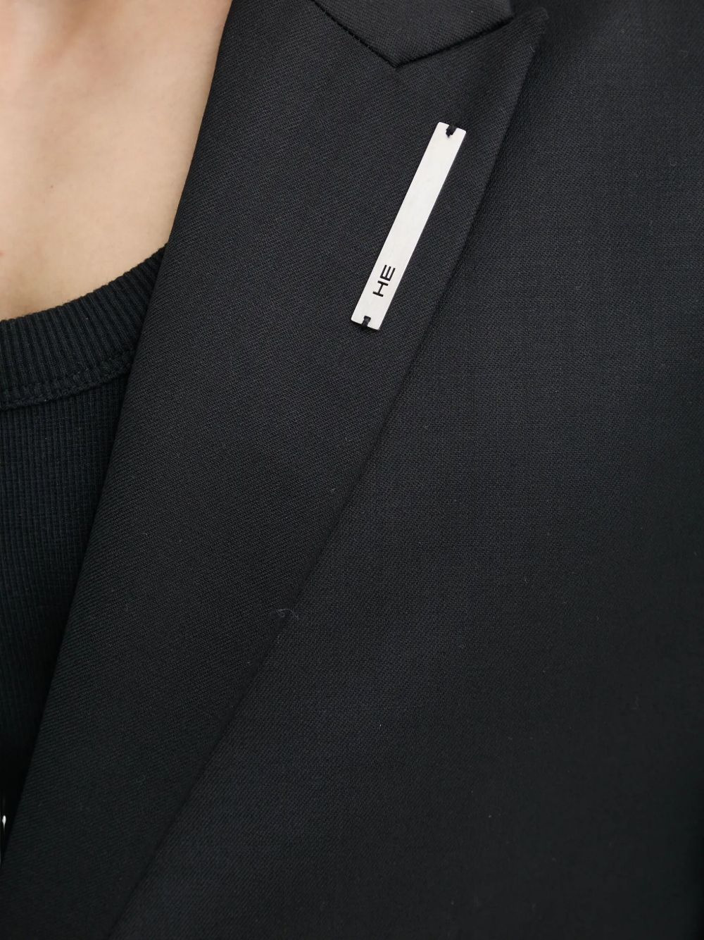 lapel-detail logo-plaque blazer - 4