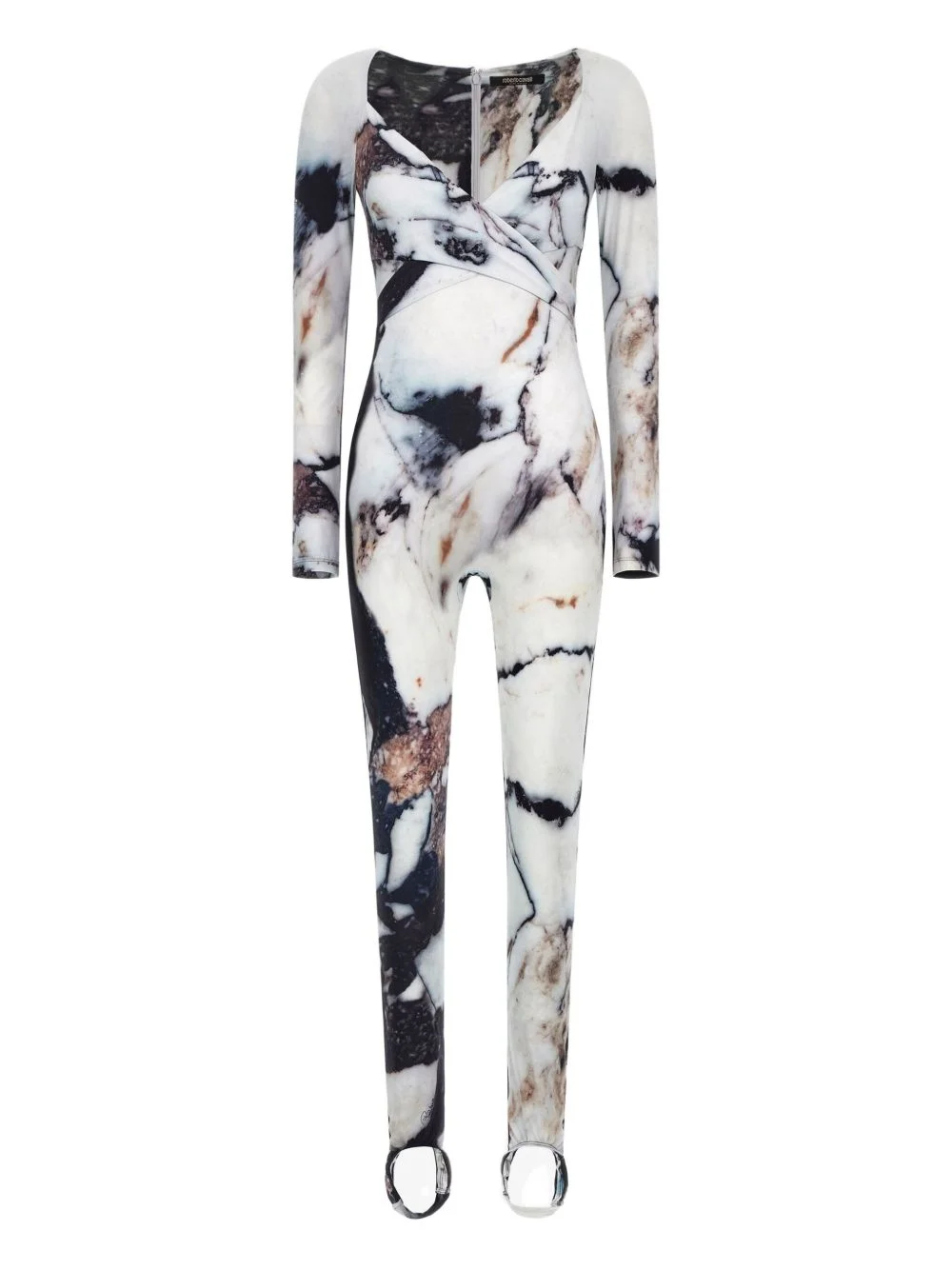 marble-print jumpsuit - 1