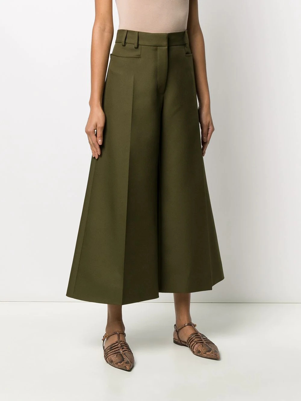 wide-leg cropped trousers - 3