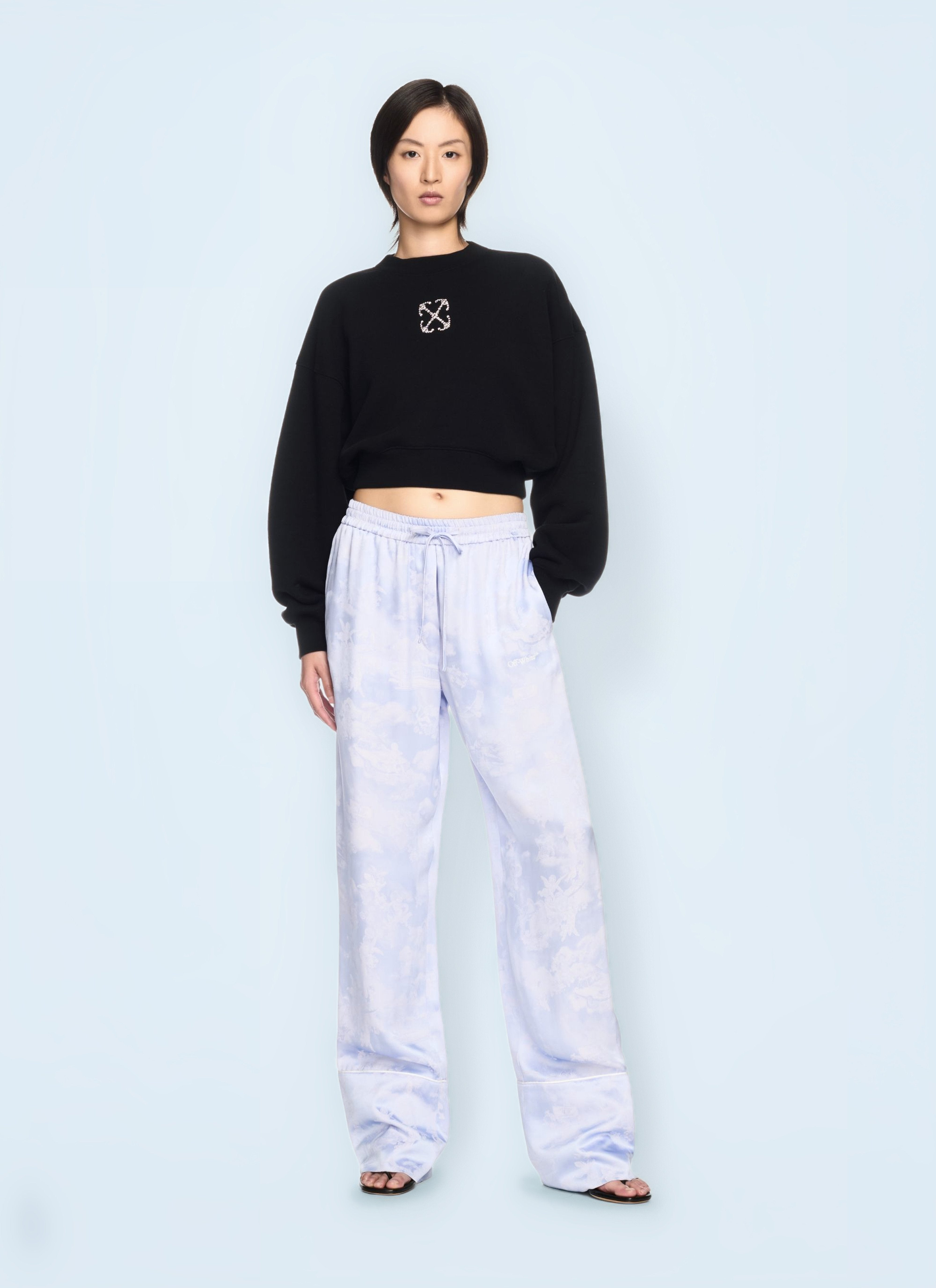 Off White Women Jewel Mini Arrow Crop Sweatshirt - 1