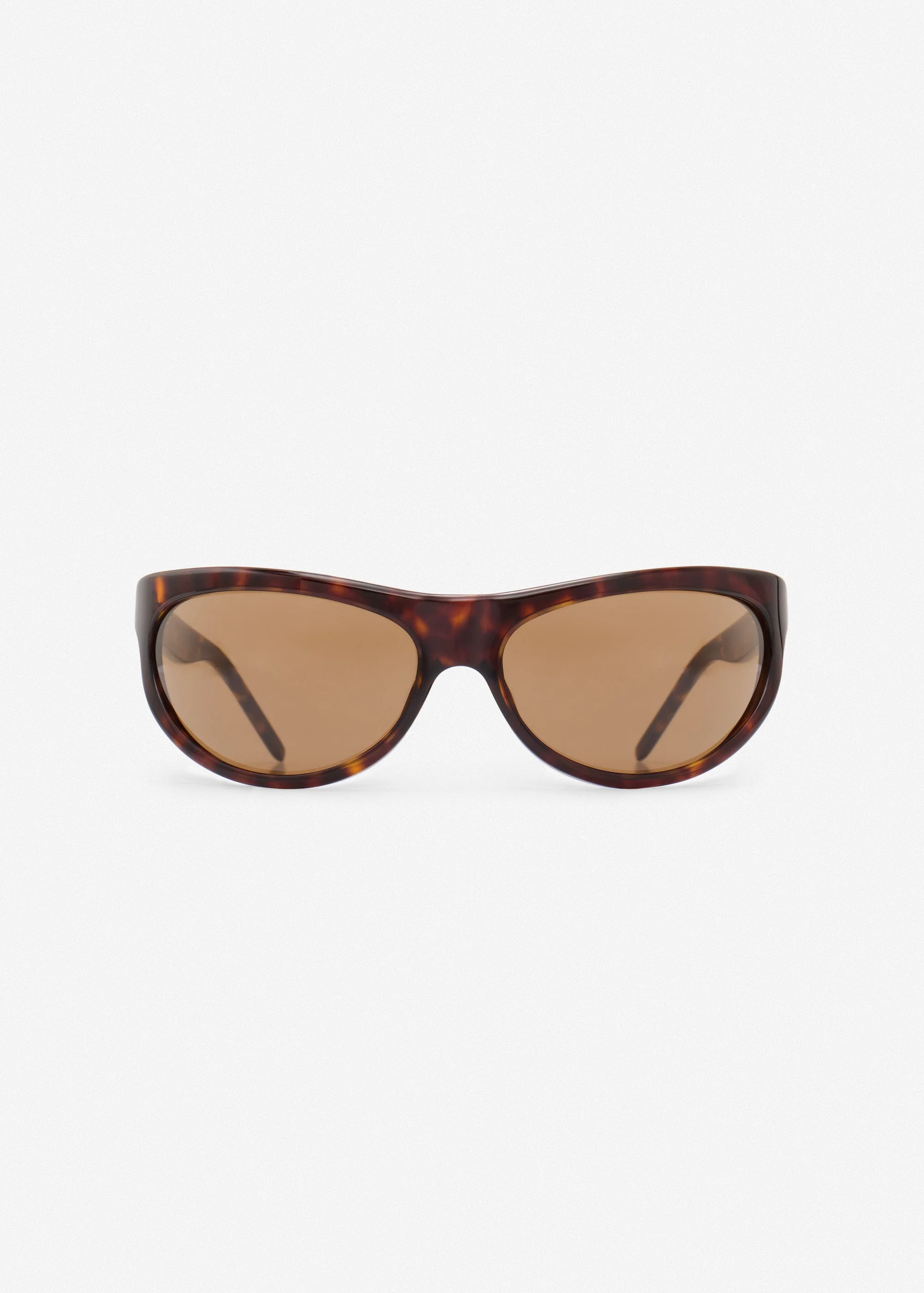 Semi-round sunglasses in tortoise with brown lenses - 1