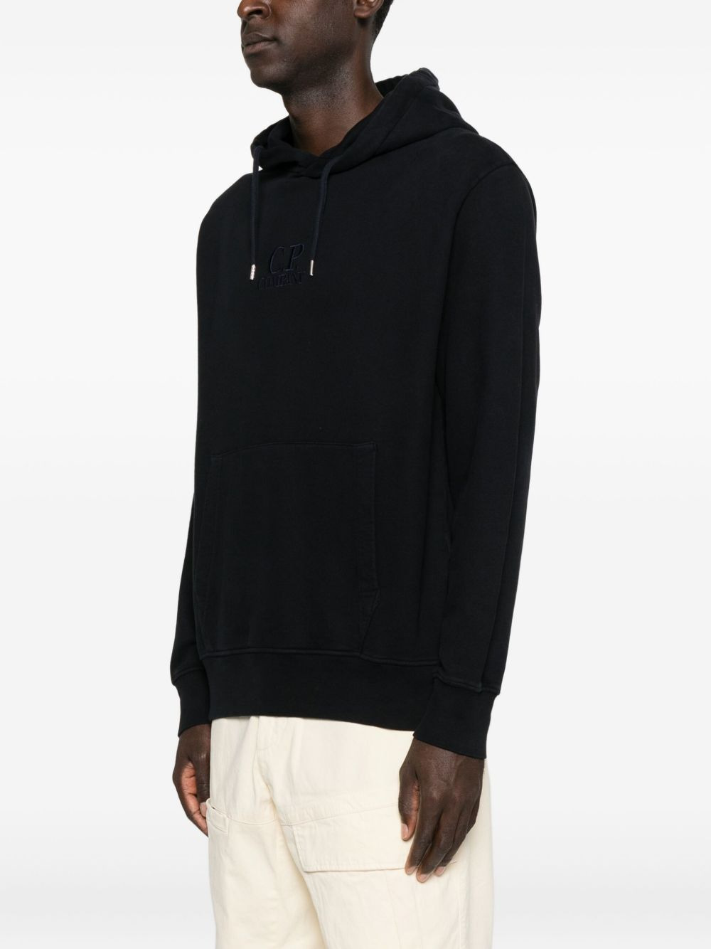 embroidered-logo cotton hoodie - 3
