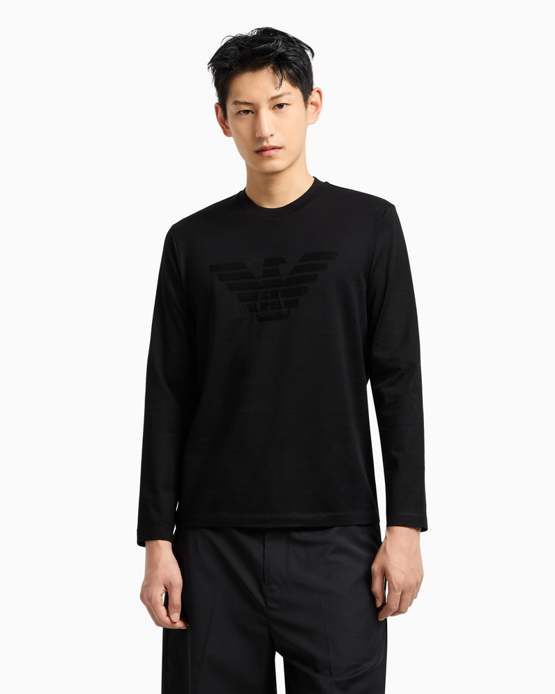 EMPORIO ARMANI JERSEY JUMPER WITH JACQUARD LOGO outlook