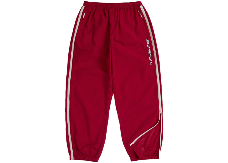 Supreme Supreme Contrast Zip Warm Up Pant Red outlook