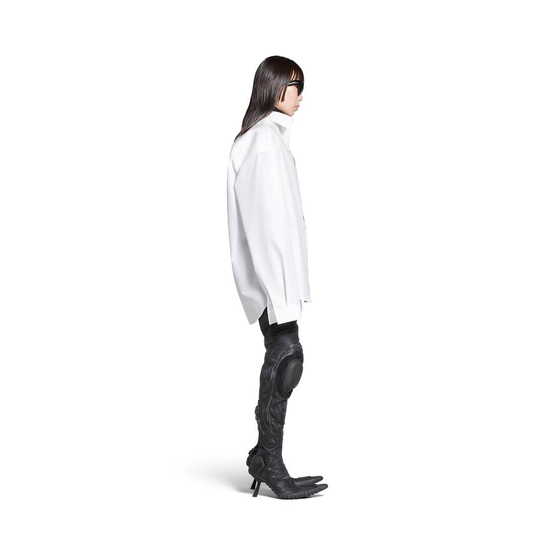 Women's Kick Collar Shirt Large Fit in White - 3