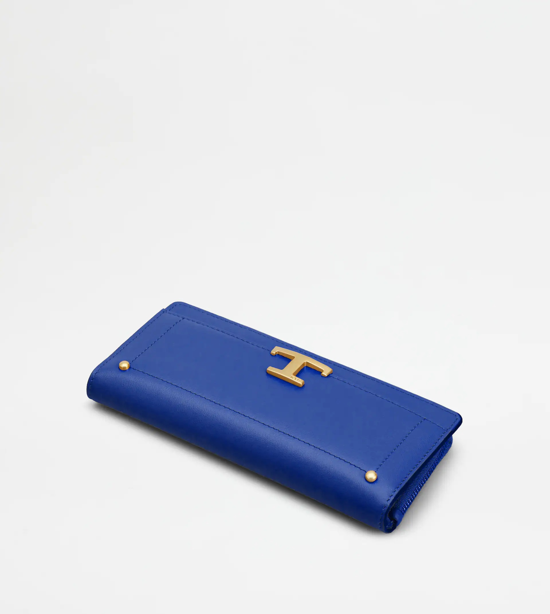 T TIMELESS WALLET IN LEATHER - BLUE - 4