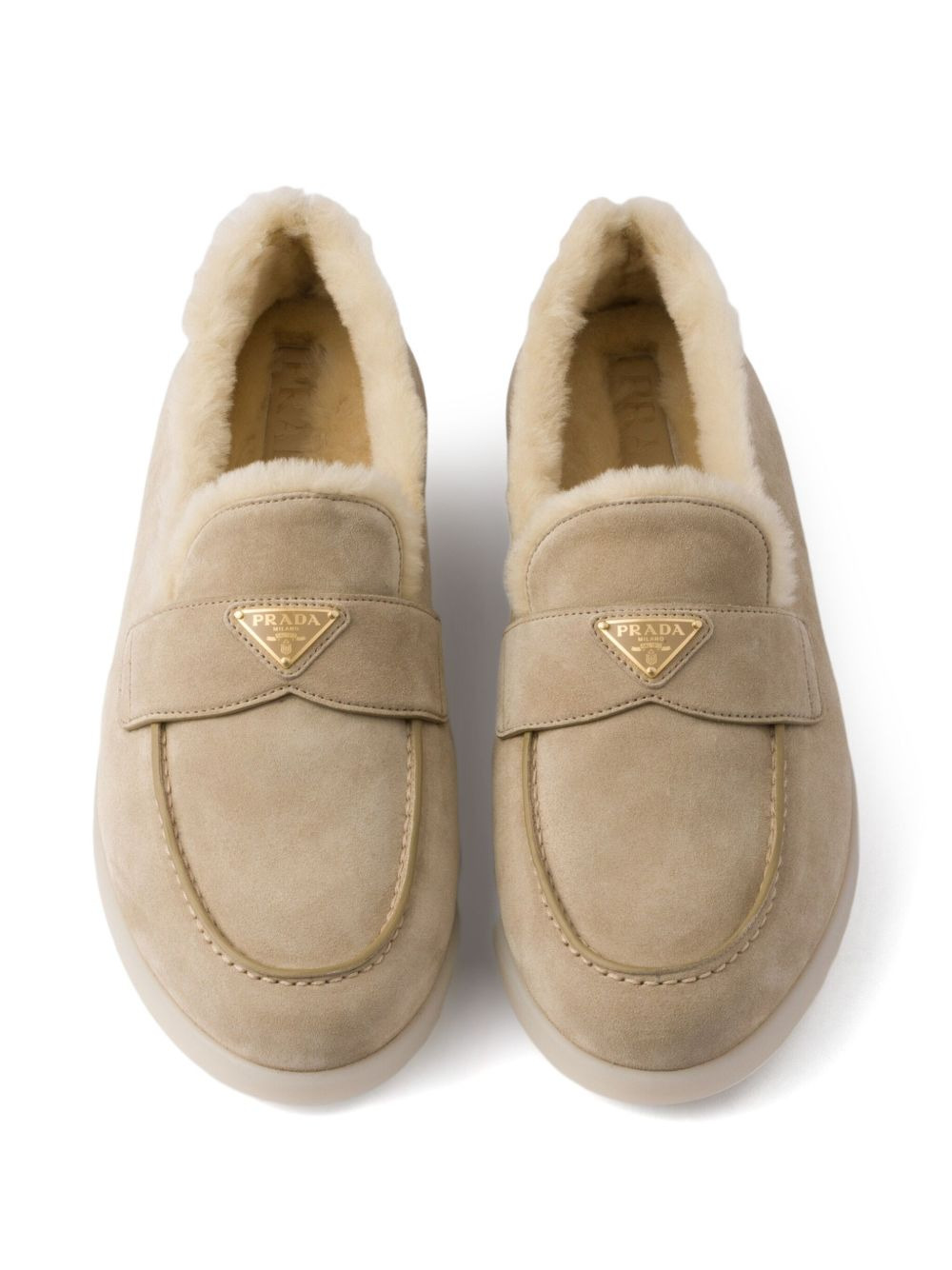 suede shearling loafers - 3