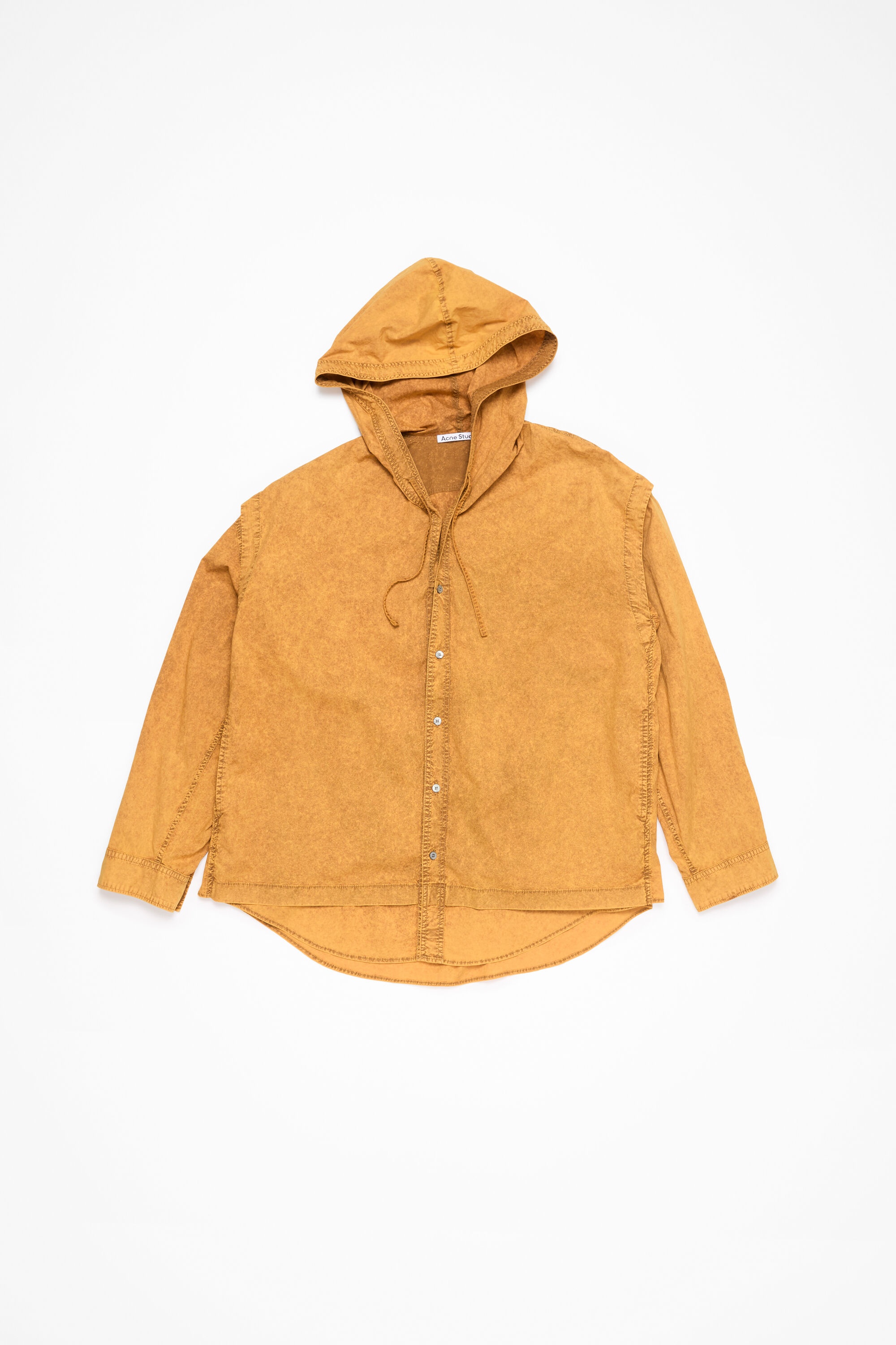 Hooded button-up shirt - Yellow/brown - 5