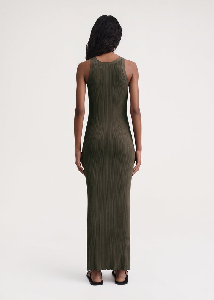 Seamless rib tank dress faded olive - 4