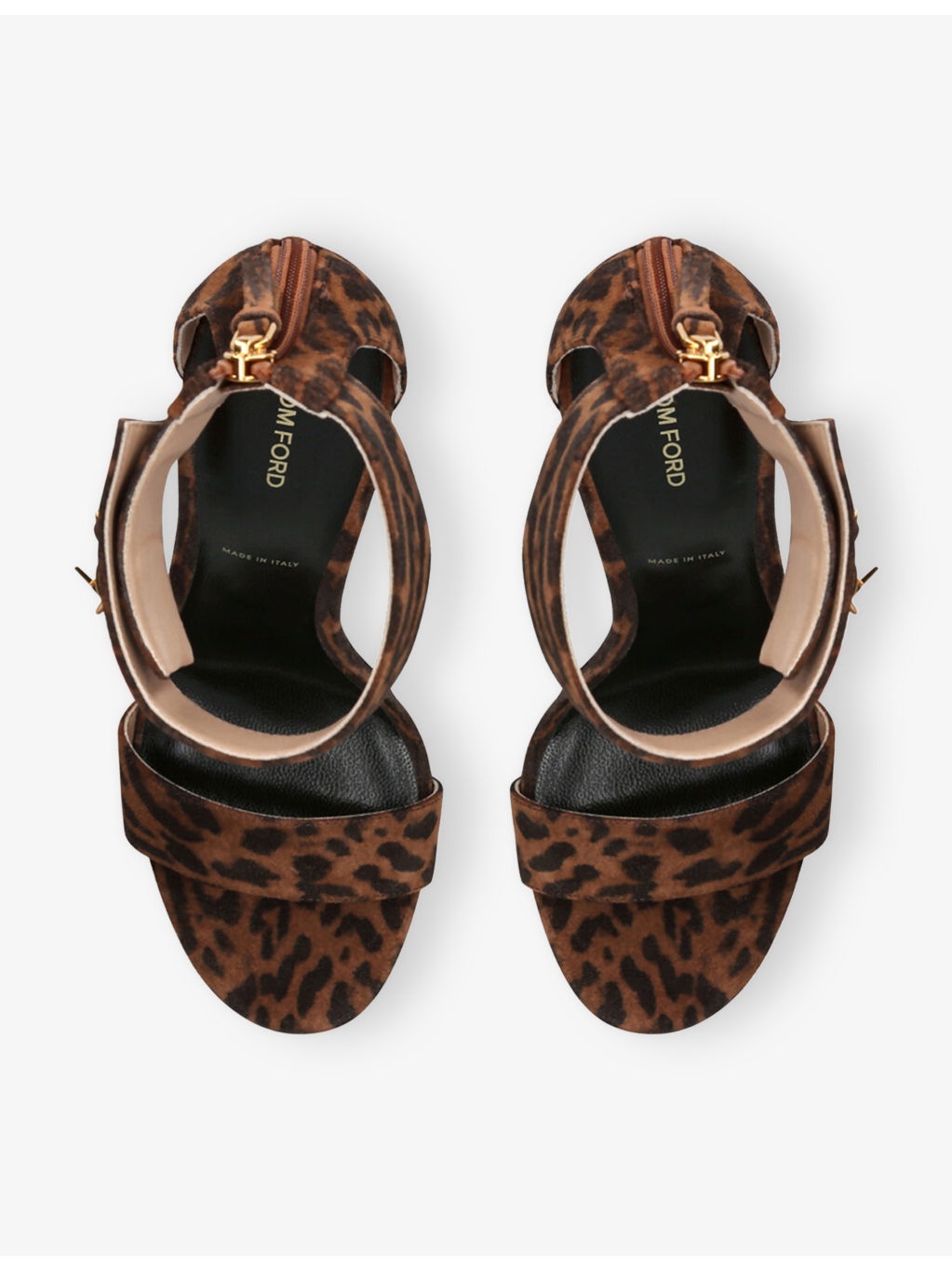 Padlock 105 Leopard-Print Suede Heeled Sandals - 3