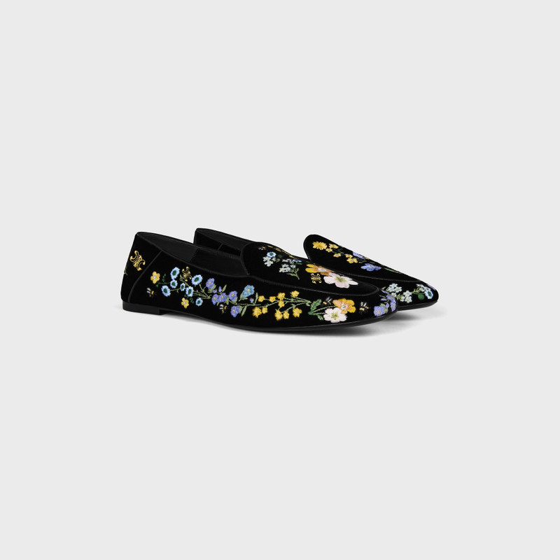 AURA LOAFER IN Flowers Embroidered Velvet 2