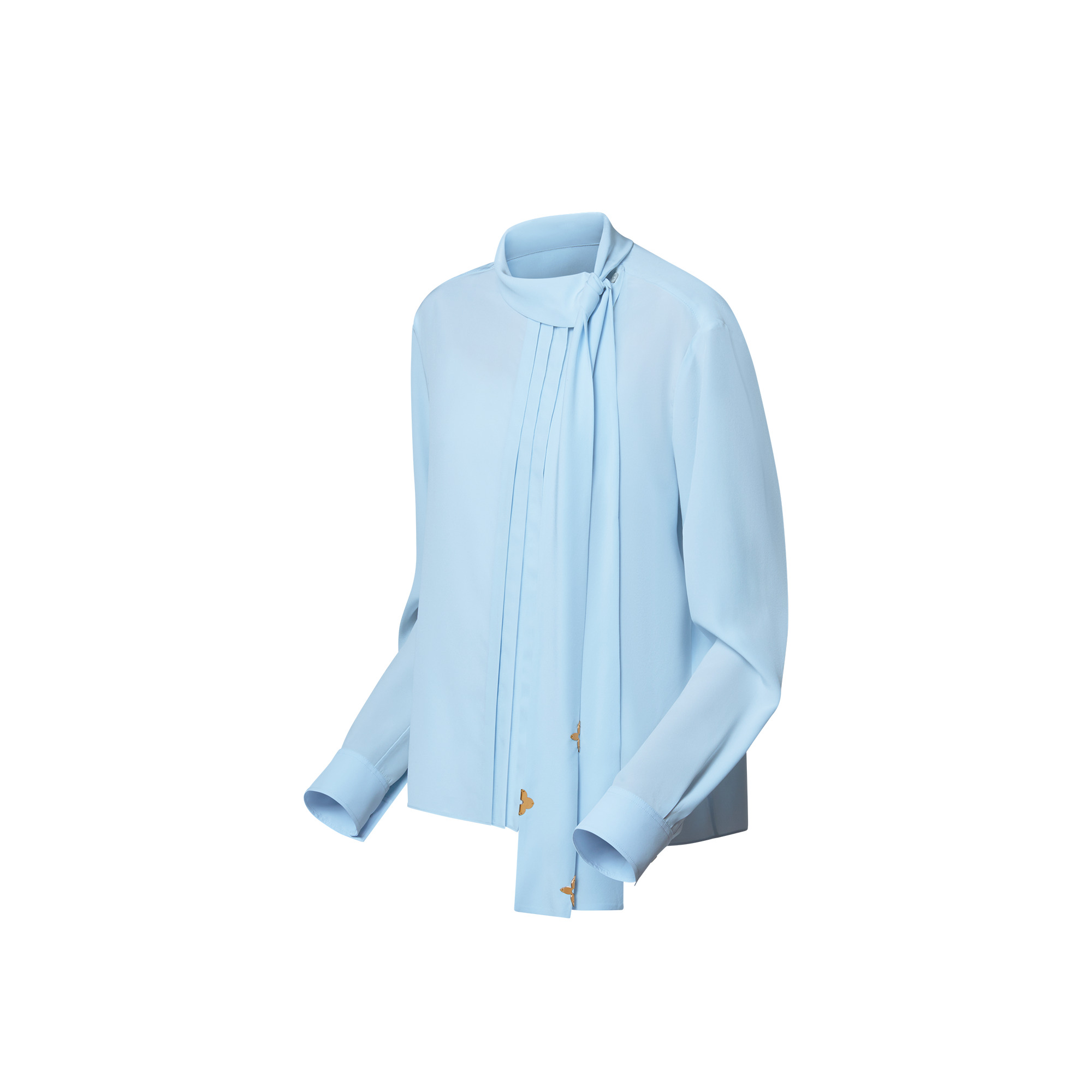 Pleat Detail Lavallière Blouse - 2