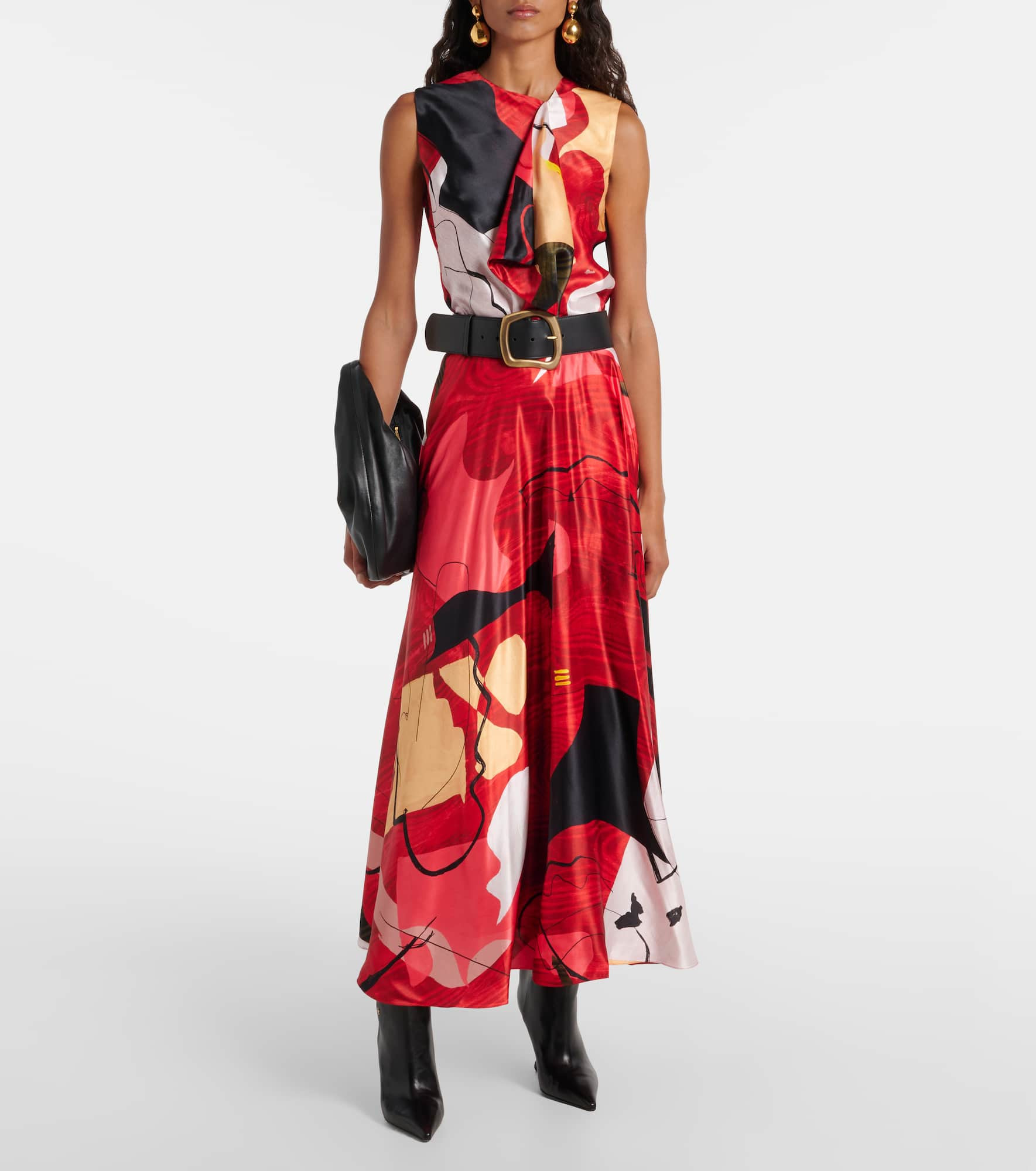 Ameera printed satin maxi skirt - 2
