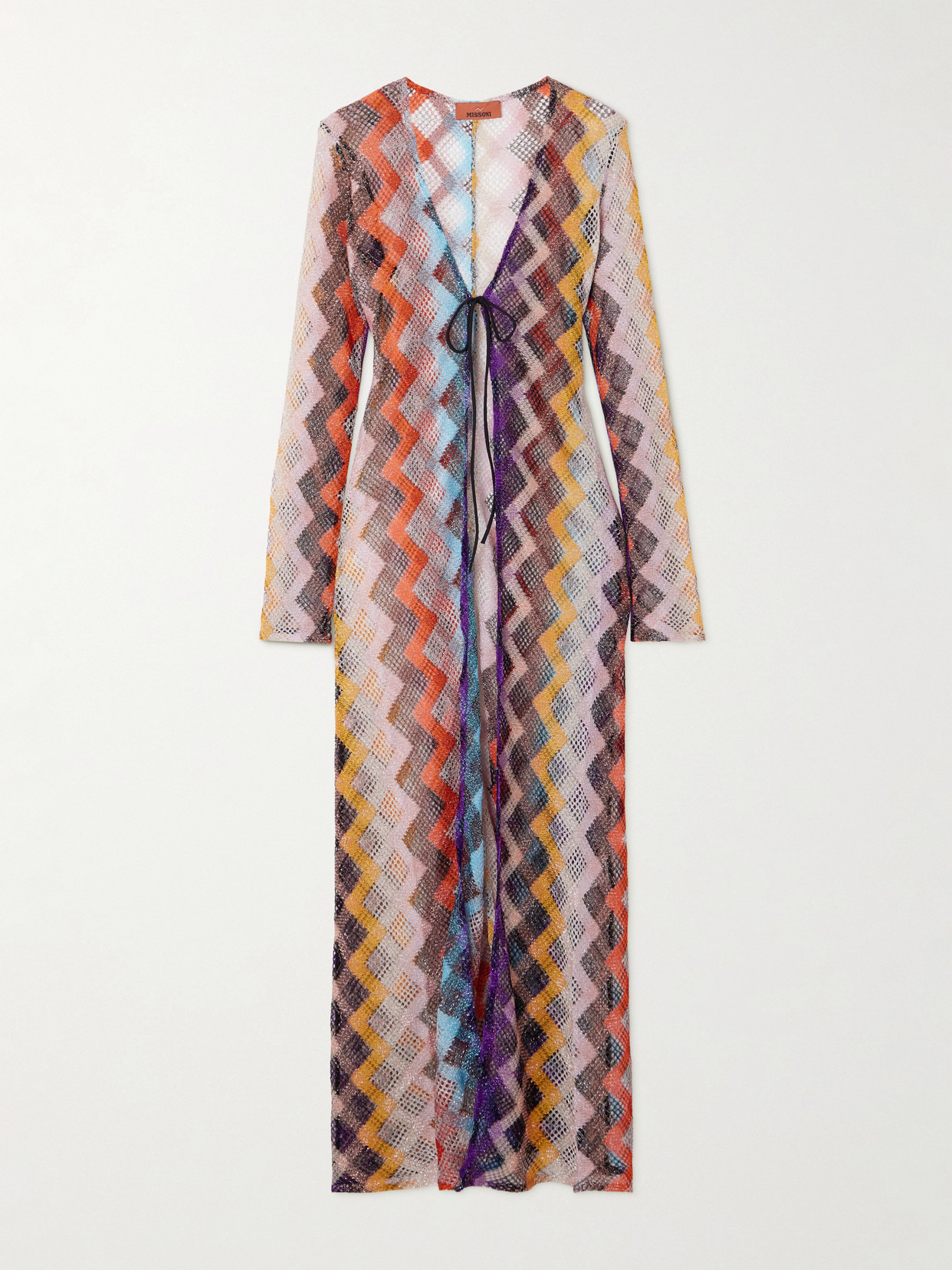 Mare Striped Metallic Crochet-knit Coverup - 1