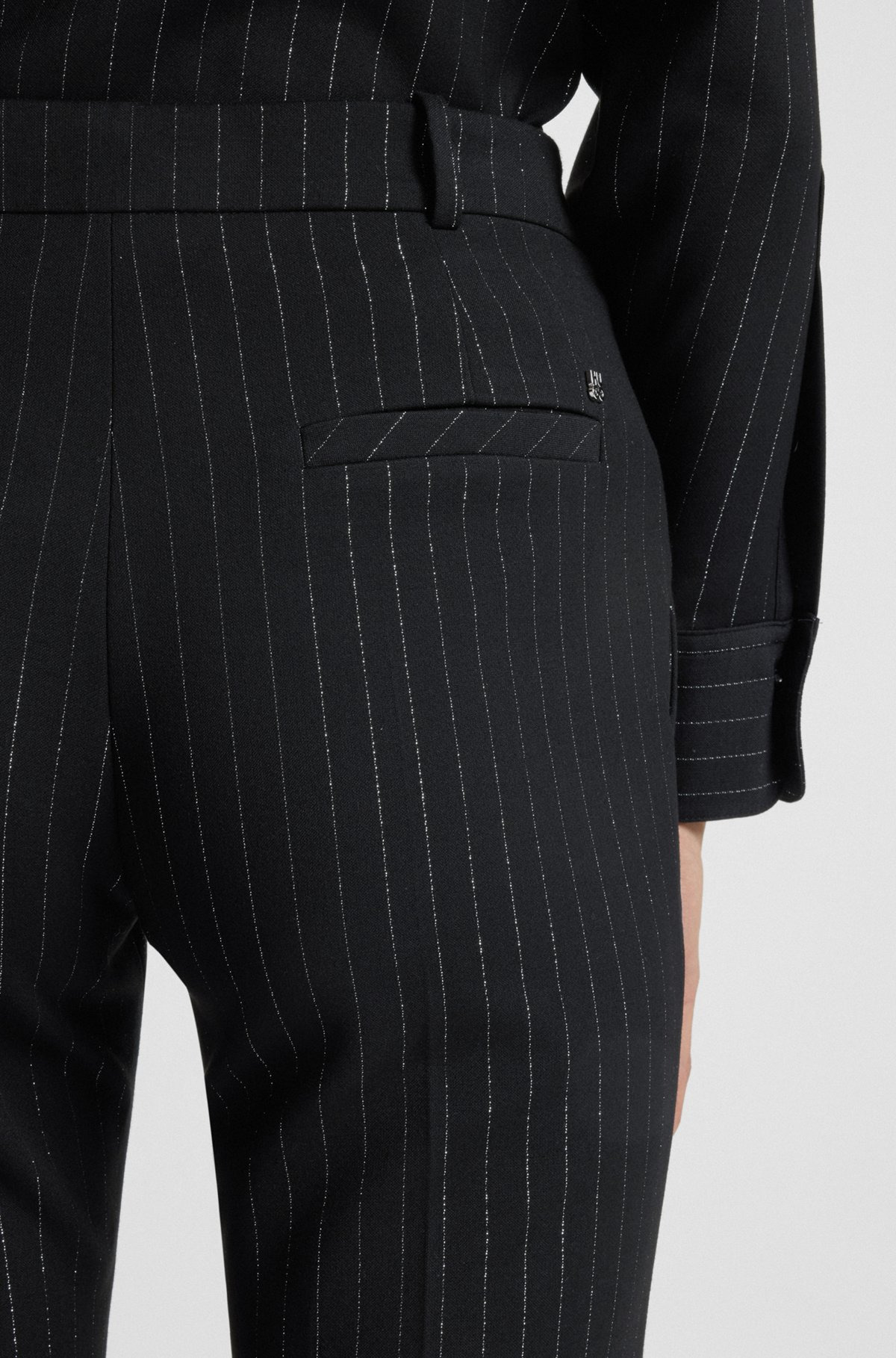 REGULAR-FIT PANTS WITH SPARKLING PINSTRIPE - 5