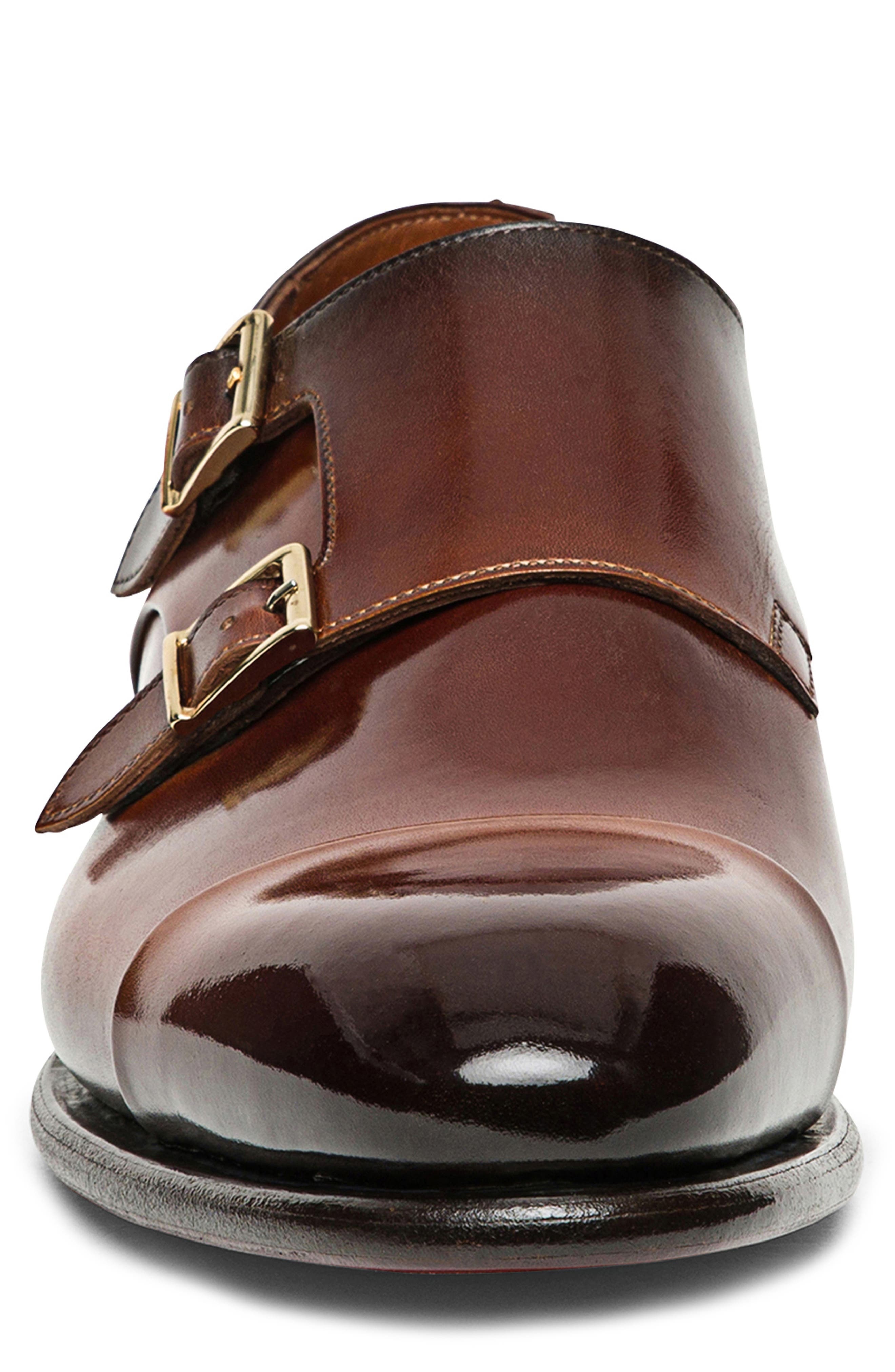 Santoni IRA Double Monk Strap Shoe in Dark Brown at Nordstrom - 4