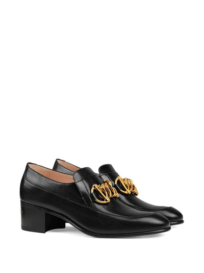 GUCCI Women's leather Horsebit chain loafer outlook