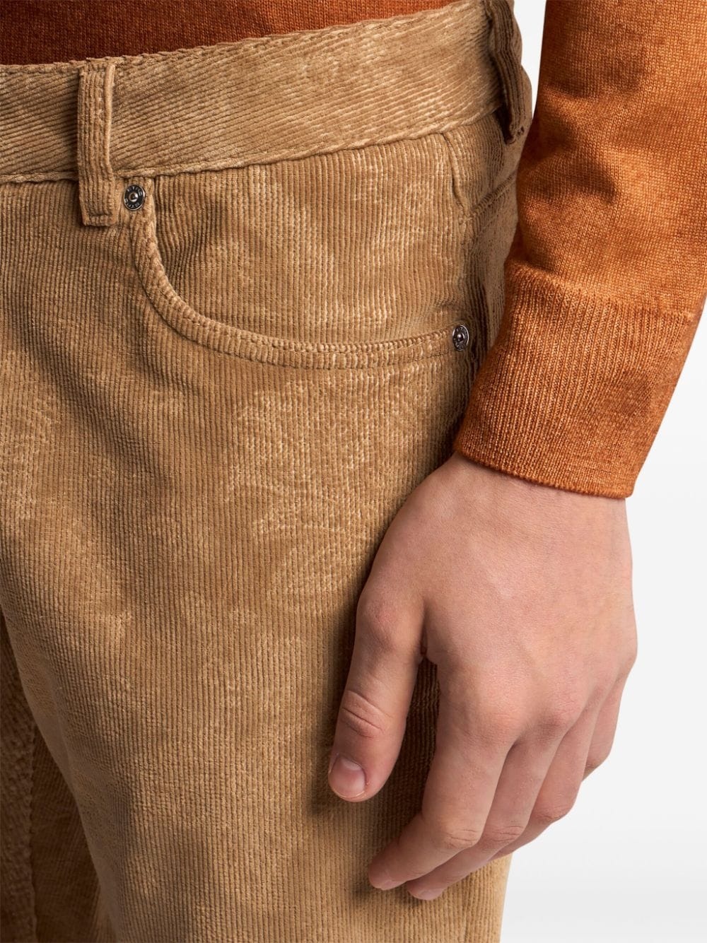 paisley-jacquard slim-cut trousers - 5
