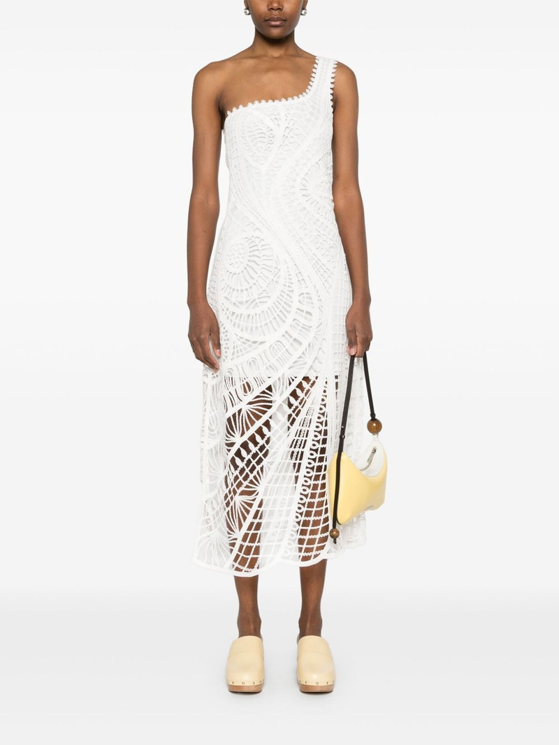 maje one-shoulder midi dress outlook
