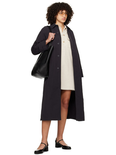 A.P.C. Black Crinkled Trench Coat outlook