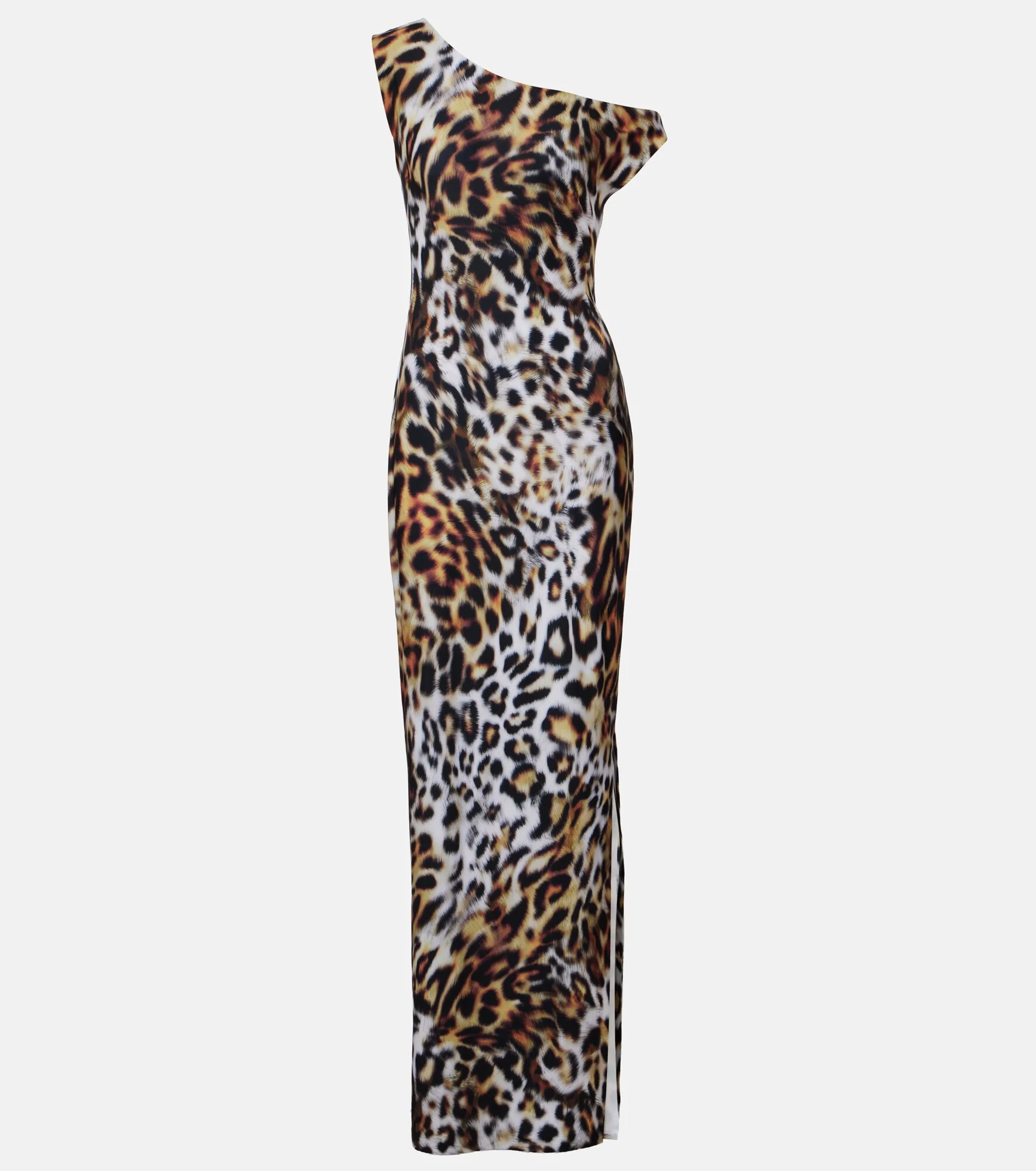 Leopard-print one-shoulder gown - 1