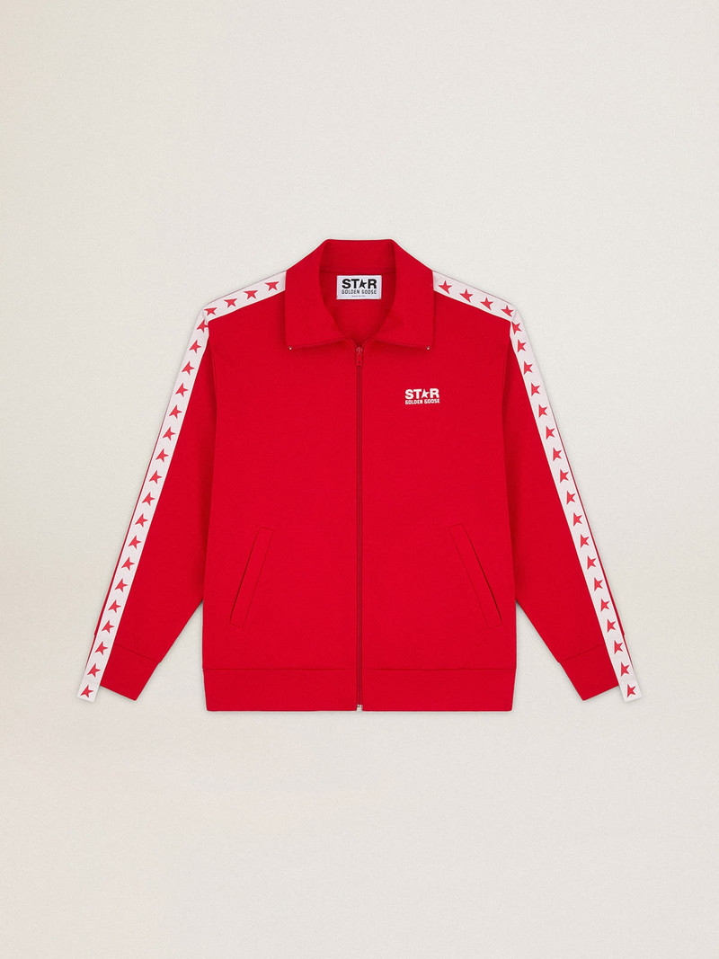 Red Denis Star Collection zipped sweatshirt with red stars 1