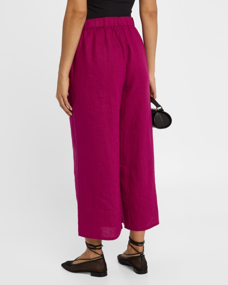 Cropped Wide-Leg Organic Linen Pants 3