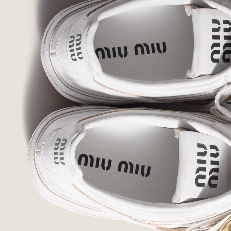 Miu Miu Gymnasium leather sneakers with strap and buckle outlook