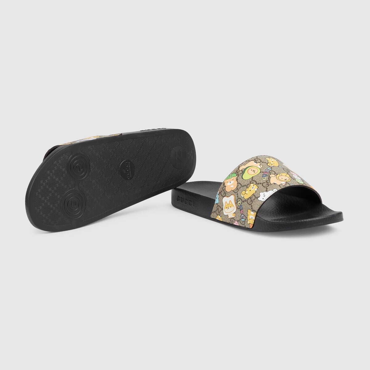Men's Web animal print slide sandal - 7