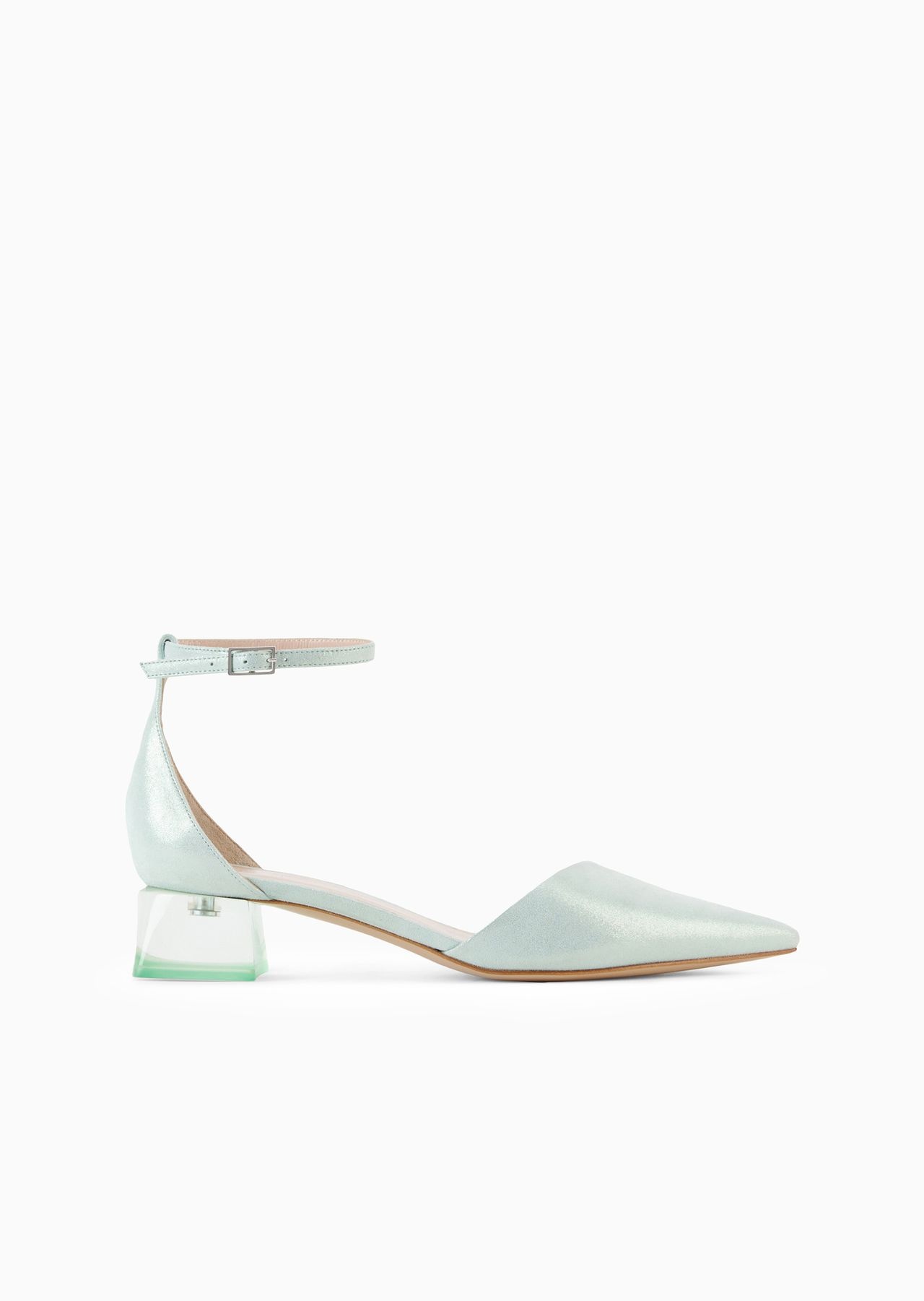 Laminated suede d'Orsay court shoes - 1