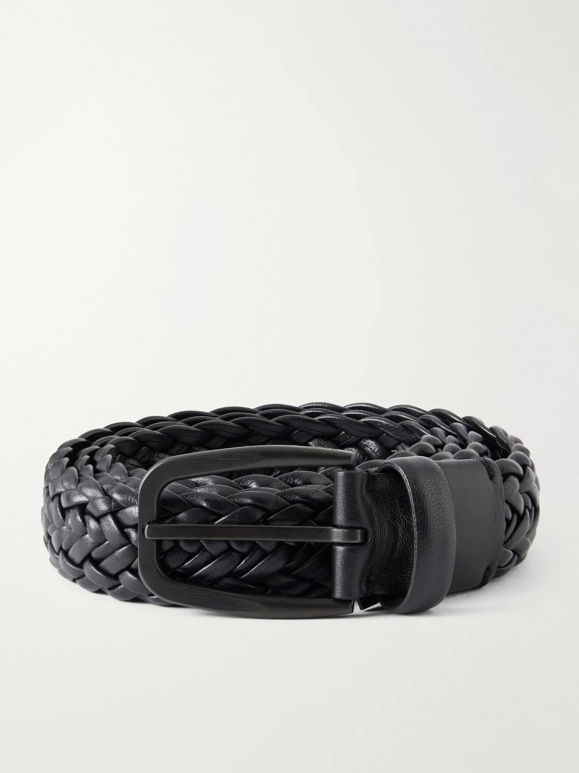 3.2cm Braided Leather Belt - 1
