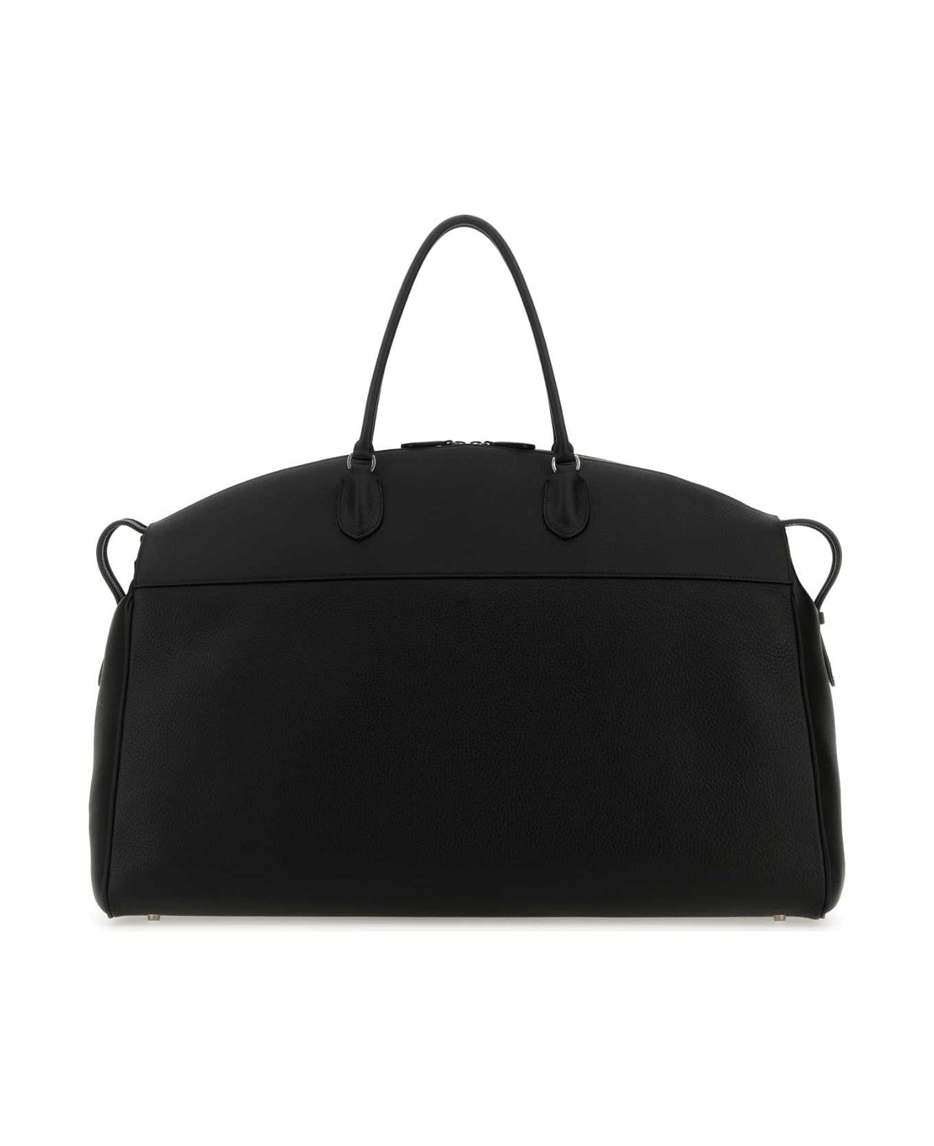 Black Leather George Travel Bag - 1