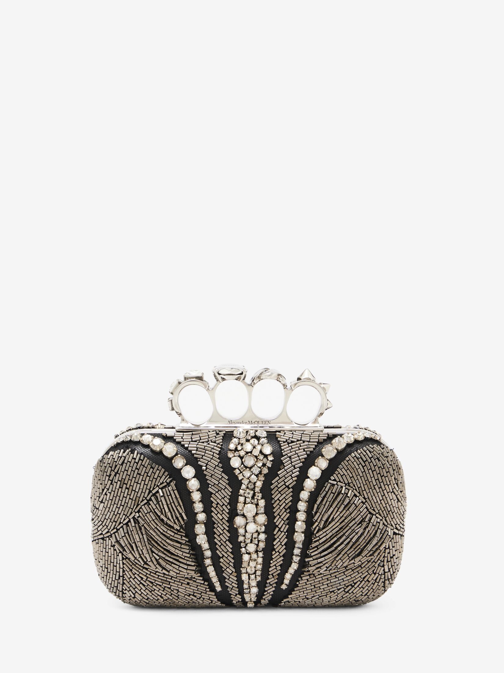 Women's Knuckle Clutch in Silver - 1