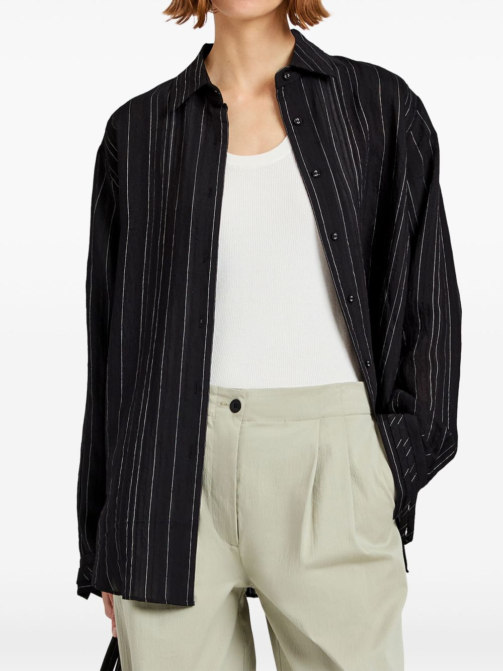 Raven stripe woven shirt - 3