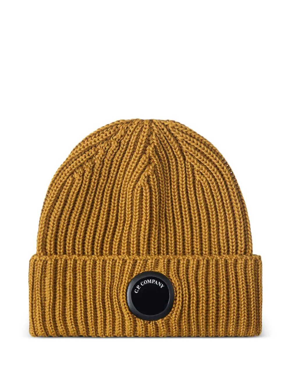 Goggle-detail ribbed beanie hat - 1