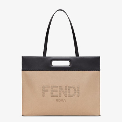 FENDI Beige canvas shopper outlook